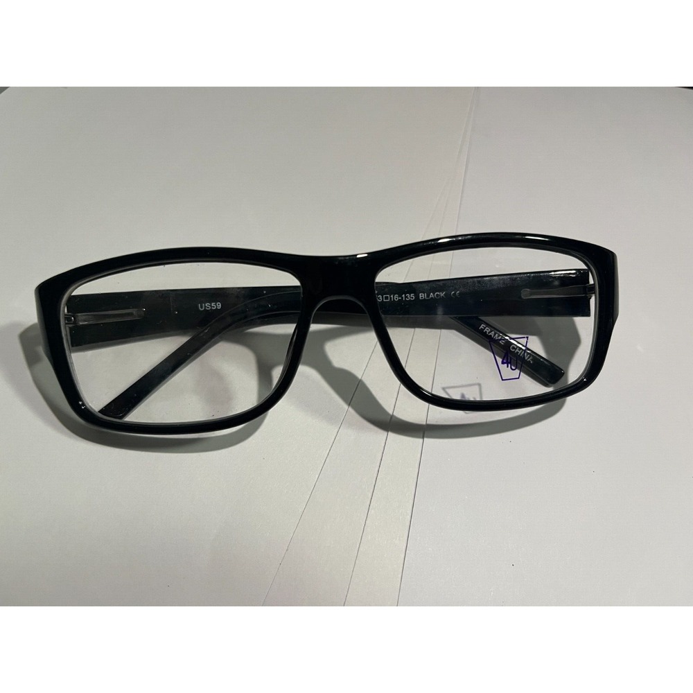New w/o tags, 4U US59 Eyeglass Frames‎ 53[]16-135 Black eyeglasses nwot